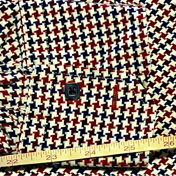 Visconti Uomo Designer Square Button Up Shirt Mens 2XL Long Sleeve Cotton - Picture 5 of 8